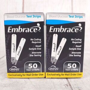 ALL EXPIRED - Embrace TALK Blood Glucose Test Strips 100 strips (50x2) - SEALED